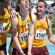 Hassan Mead (left) celebrates with University of Minnesota teammates after winning a race at the Drake Relays, 2009. Photo credit: Steve Pope/AP